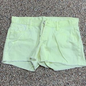 Old navy bright yellow shorts size 2